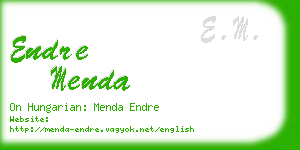 endre menda business card